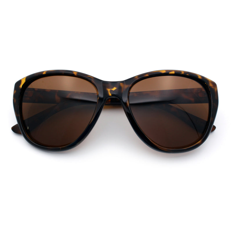Polarized Classic Oversized Cat Eye Minimal Diva Retro Fashion Sunglasses
