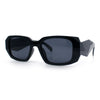 Womens Mod Rectangle Geo Bevel Cut Plastic Fashion Sunglasses