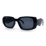 Womens Mod Rectangle Geo Bevel Cut Plastic Fashion Sunglasses