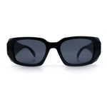 Womens Mod Rectangle Geo Bevel Cut Plastic Fashion Sunglasses