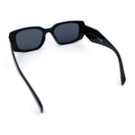 Womens Mod Rectangle Geo Bevel Cut Plastic Fashion Sunglasses