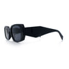 Womens Mod Rectangle Geo Bevel Cut Plastic Fashion Sunglasses