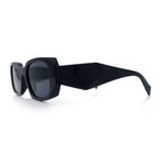 Womens Mod Rectangle Geo Bevel Cut Plastic Fashion Sunglasses