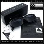 Womens Mod Rectangle Geo Bevel Cut Plastic Fashion Sunglasses