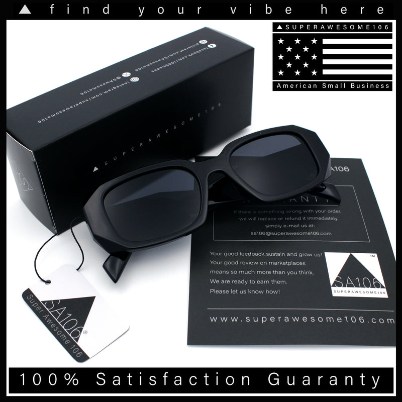 Womens Mod Rectangle Geo Bevel Cut Plastic Fashion Sunglasses