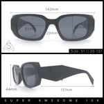 Womens Mod Rectangle Geo Bevel Cut Plastic Fashion Sunglasses