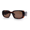 Womens Mod Rectangle Geo Bevel Cut Plastic Fashion Sunglasses