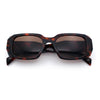 Womens Mod Rectangle Geo Bevel Cut Plastic Fashion Sunglasses