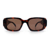 Womens Mod Rectangle Geo Bevel Cut Plastic Fashion Sunglasses