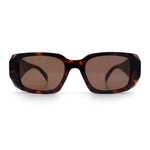 Womens Mod Rectangle Geo Bevel Cut Plastic Fashion Sunglasses