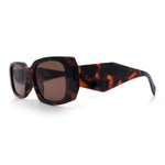 Womens Mod Rectangle Geo Bevel Cut Plastic Fashion Sunglasses