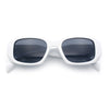Womens Mod Rectangle Geo Bevel Cut Plastic Fashion Sunglasses