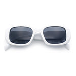 Womens Mod Rectangle Geo Bevel Cut Plastic Fashion Sunglasses