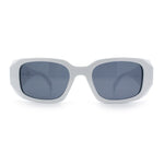 Womens Mod Rectangle Geo Bevel Cut Plastic Fashion Sunglasses