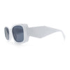 Womens Mod Rectangle Geo Bevel Cut Plastic Fashion Sunglasses