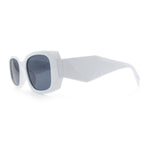 Womens Mod Rectangle Geo Bevel Cut Plastic Fashion Sunglasses