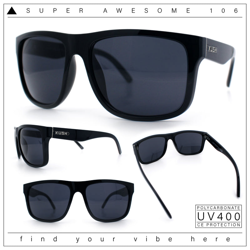 Classic Kush Mens Fancy Sport Horn Rim Plastic Manly Sunglasses
