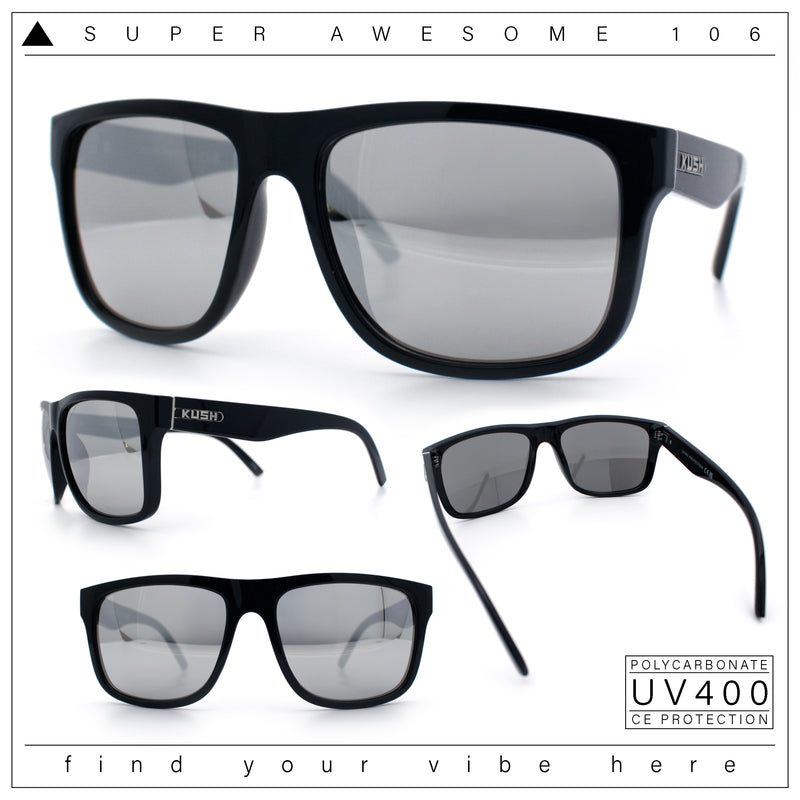 Classic Kush Mens Fancy Sport Horn Rim Plastic Manly Sunglasses