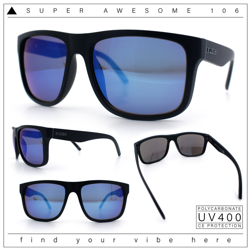Classic Kush Mens Fancy Sport Horn Rim Plastic Manly Sunglasses