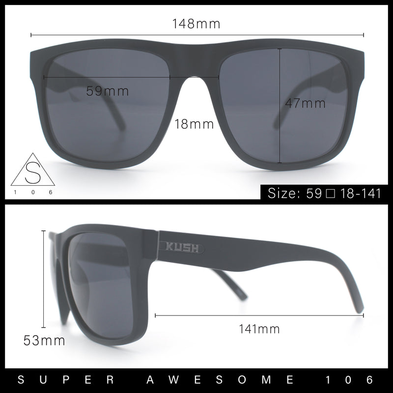 Classic Kush Mens Fancy Sport Horn Rim Plastic Manly Sunglasses