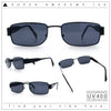 Mens Classy Narrow Rectangle Metal Rim Hustler Fashion Sunglasses