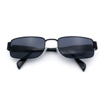 Mens Classy Narrow Rectangle Metal Rim Hustler Fashion Sunglasses