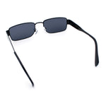 Mens Classy Narrow Rectangle Metal Rim Hustler Fashion Sunglasses