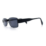 Mens Classy Narrow Rectangle Metal Rim Hustler Fashion Sunglasses