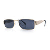 Mens Classy Narrow Rectangle Metal Rim Hustler Fashion Sunglasses