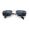 Mens Classy Narrow Rectangle Metal Rim Hustler Fashion Sunglasses