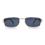 Mens Classy Narrow Rectangle Metal Rim Hustler Fashion Sunglasses