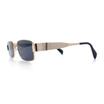 Mens Classy Narrow Rectangle Metal Rim Hustler Fashion Sunglasses