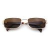 Mens Classy Narrow Rectangle Metal Rim Hustler Fashion Sunglasses