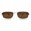 Mens Classy Narrow Rectangle Metal Rim Hustler Fashion Sunglasses