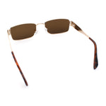 Mens Classy Narrow Rectangle Metal Rim Hustler Fashion Sunglasses