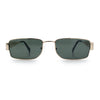 Mens Classy Narrow Rectangle Metal Rim Hustler Fashion Sunglasses