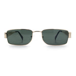 Mens Classy Narrow Rectangle Metal Rim Hustler Fashion Sunglasses