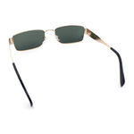 Mens Classy Narrow Rectangle Metal Rim Hustler Fashion Sunglasses