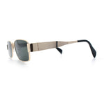 Mens Classy Narrow Rectangle Metal Rim Hustler Fashion Sunglasses