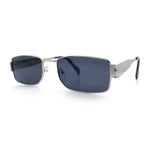 Mens Classy Narrow Rectangle Metal Rim Hustler Fashion Sunglasses
