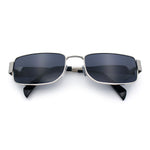 Mens Classy Narrow Rectangle Metal Rim Hustler Fashion Sunglasses