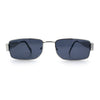 Mens Classy Narrow Rectangle Metal Rim Hustler Fashion Sunglasses