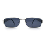 Mens Classy Narrow Rectangle Metal Rim Hustler Fashion Sunglasses
