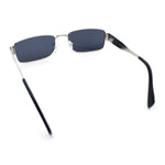 Mens Classy Narrow Rectangle Metal Rim Hustler Fashion Sunglasses