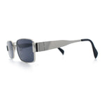 Mens Classy Narrow Rectangle Metal Rim Hustler Fashion Sunglasses