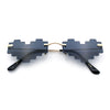 Retro Dazed Cute Nifty Pixel Heart Rimless Sunglasses