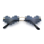 Retro Dazed Cute Nifty Pixel Heart Rimless Sunglasses