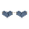 Retro Dazed Cute Nifty Pixel Heart Rimless Sunglasses