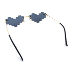 Retro Dazed Cute Nifty Pixel Heart Rimless Sunglasses