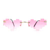 Retro Dazed Cute Nifty Pixel Heart Rimless Sunglasses